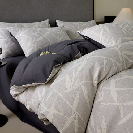 典曼家纺 2025新款秋冬新款A类三层纱加厚磨毛大提花四件套 伊望-兰