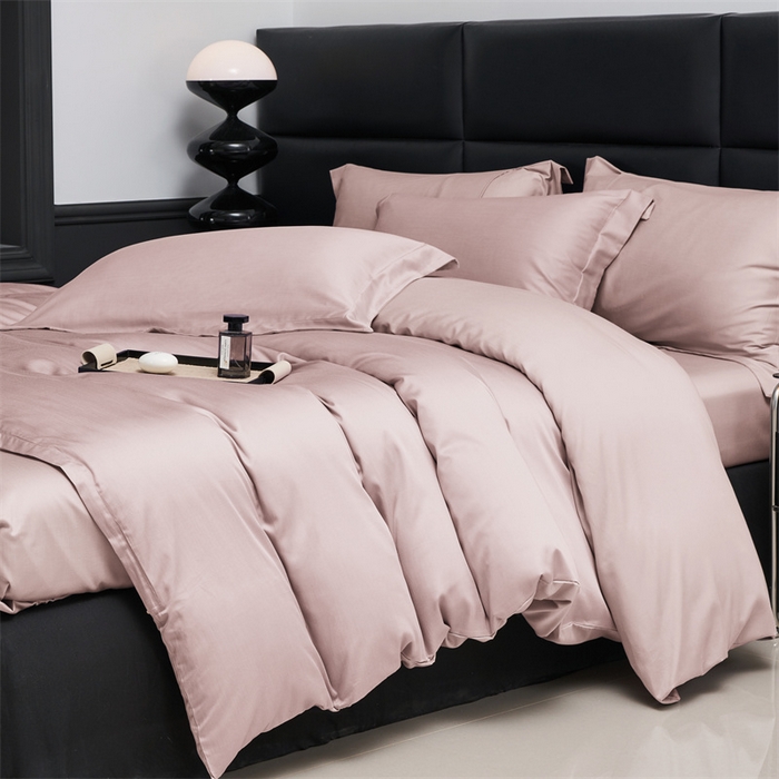 91家纺网 家纺一手货源 找家纺 顾家家居 2024新款7A抗菌兰精天丝棉磨毛纯色四件套 燕麦色