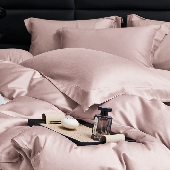 91家纺网 家纺一手货源 找家纺 顾家家居 2024新款7A抗菌兰精天丝棉磨毛纯色四件套 燕麦色