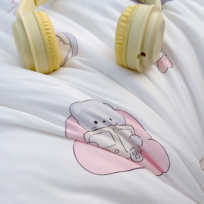 91家纺网 家纺一手货源 找家纺 小芽家居 2025新款儿童豆豆被被子被芯 甜梦小被-白