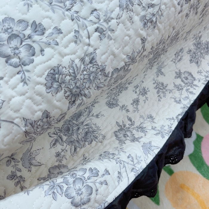 91家纺网 家纺一手货源 找家纺 暖居 2025新款纯棉绗缝夹棉榻榻米支持定制防滑全棉印花小碎花农村大炕盖三件套系列 白山茶