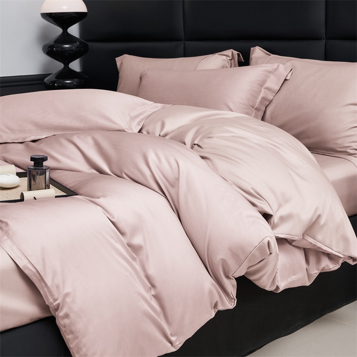 91家纺网 家纺一手货源 找家纺 顾家家居 2024新款7A抗菌兰精天丝棉磨毛纯色四件套 燕麦色