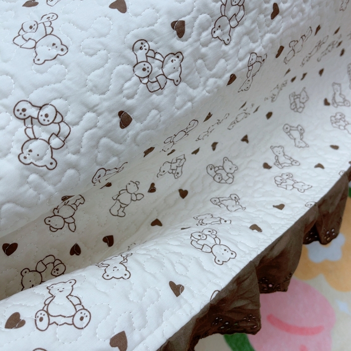 91家纺网 家纺一手货源 找家纺 暖居 2025新款纯棉绗缝夹棉榻榻米支持定制防滑全棉印花小碎花农村大炕盖三件套系列 贝贝熊