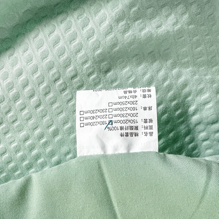 91家纺网 家纺一手货源 找家纺 麒东家纺 2025新款圆豆纱华夫格学生三件套 绿色