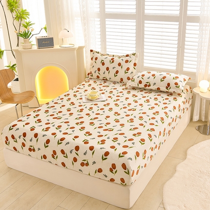 圣楚家纺 2025新款牛奶绒床笠 最美伊人