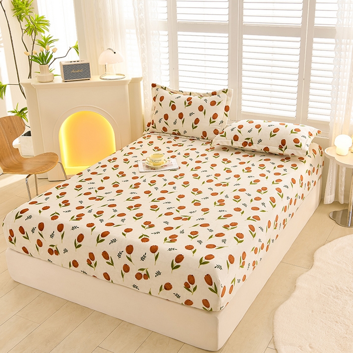 91家纺网 家纺一手货源 找家纺 圣楚家纺 2025新款牛奶绒床笠 最美伊人