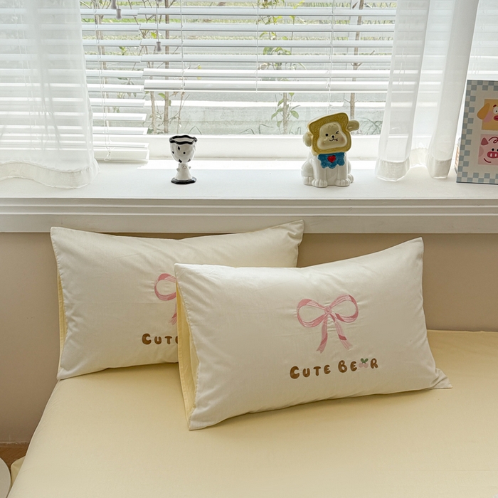 91家纺网 家纺一手货源 找家纺 慕尚家纺 2025新款全棉印花毛巾绣工艺款四件套 小熊派对