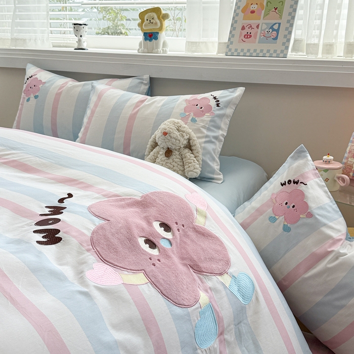 91家纺网 家纺一手货源 找家纺 （总）慕尚家纺 2025新款全棉印花毛巾绣工艺款四件套