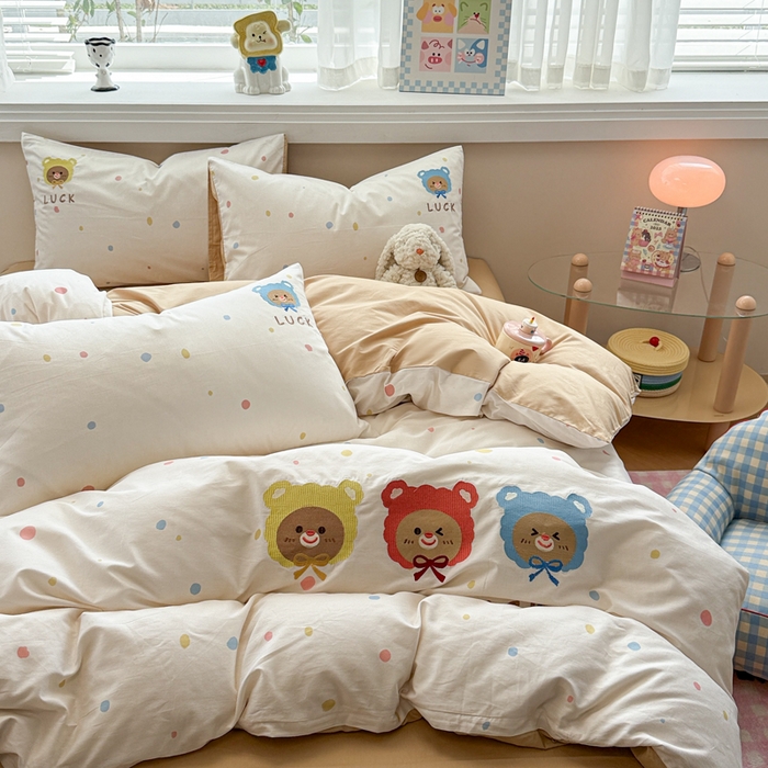 91家纺网 家纺一手货源 找家纺 慕尚家纺 2025新款全棉印花毛巾绣工艺款四件套 钟情与你