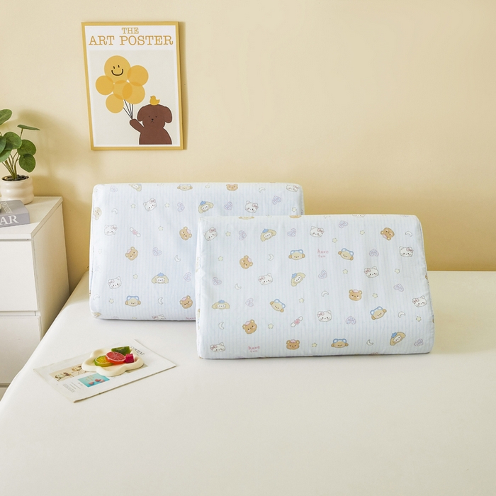 91家纺网 家纺一手货源 找家纺 翎盈家纺 2025款ins风小清新卡通多规格纯棉乳胶枕专用枕套全棉枕头套 镜子海洋-兰