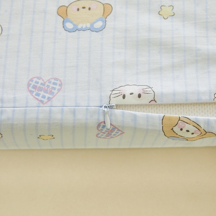 91家纺网 家纺一手货源 找家纺 翎盈家纺 2025款ins风小清新卡通多规格纯棉乳胶枕专用枕套全棉枕头套 镜子海洋-兰