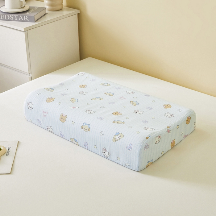 91家纺网 家纺一手货源 找家纺 翎盈家纺 2025款ins风小清新卡通多规格纯棉乳胶枕专用枕套全棉枕头套 镜子海洋-兰