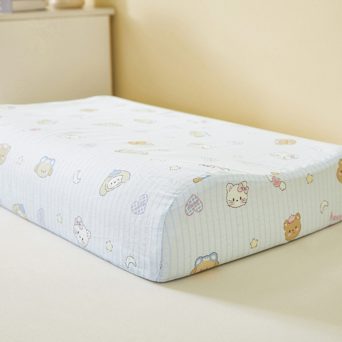 91家纺网 家纺一手货源 找家纺 翎盈家纺 2025款ins风小清新卡通多规格纯棉乳胶枕专用枕套全棉枕头套 镜子海洋-兰