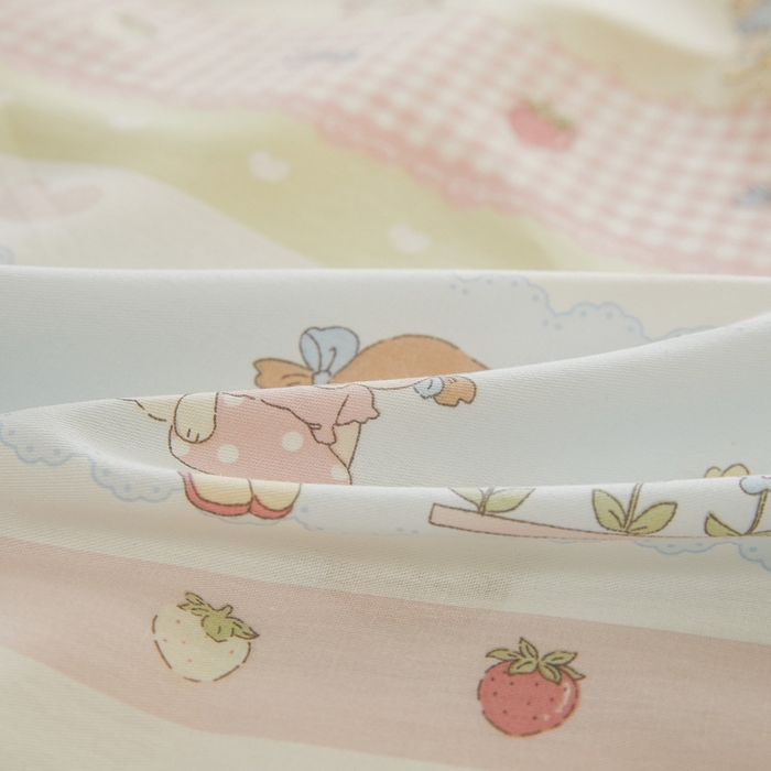 91家纺网 家纺一手货源 找家纺 翎盈家纺 2025款ins风小清新卡通多规格纯棉乳胶枕专用枕套全棉枕头套 快乐童年