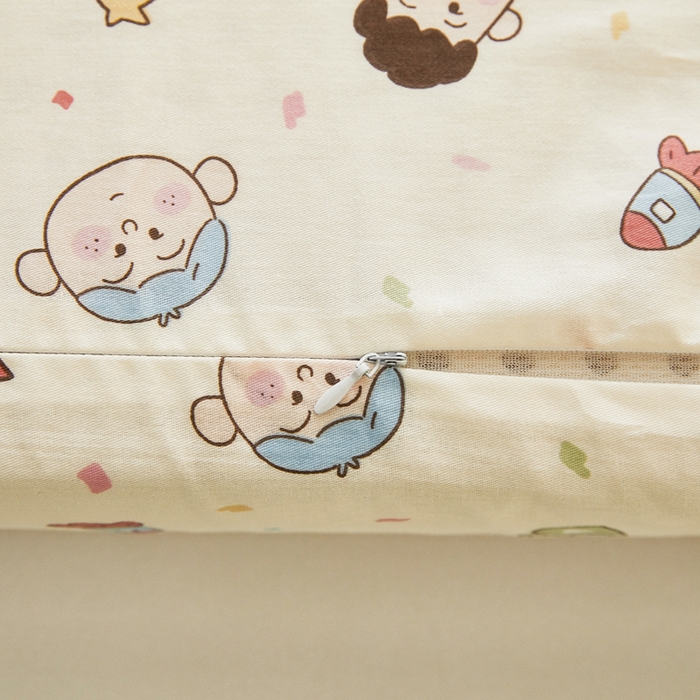 91家纺网 家纺一手货源 找家纺 翎盈家纺 2025款ins风小清新卡通多规格纯棉乳胶枕专用枕套全棉枕头套 糖果幼儿园