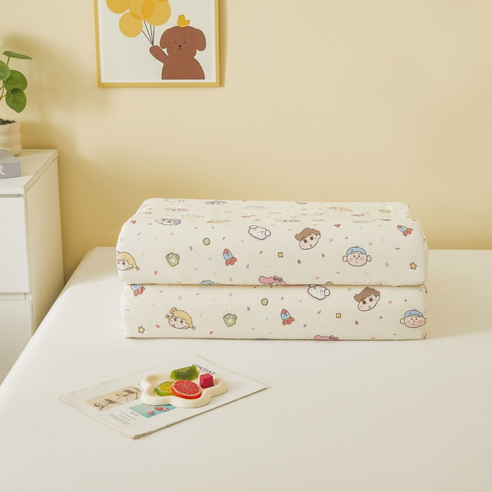 91家纺网 家纺一手货源 找家纺 翎盈家纺 2025款ins风小清新卡通多规格纯棉乳胶枕专用枕套全棉枕头套 糖果幼儿园