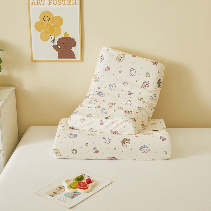 91家纺网 家纺一手货源 找家纺 翎盈家纺 2025款ins风小清新卡通多规格纯棉乳胶枕专用枕套全棉枕头套 糖果幼儿园