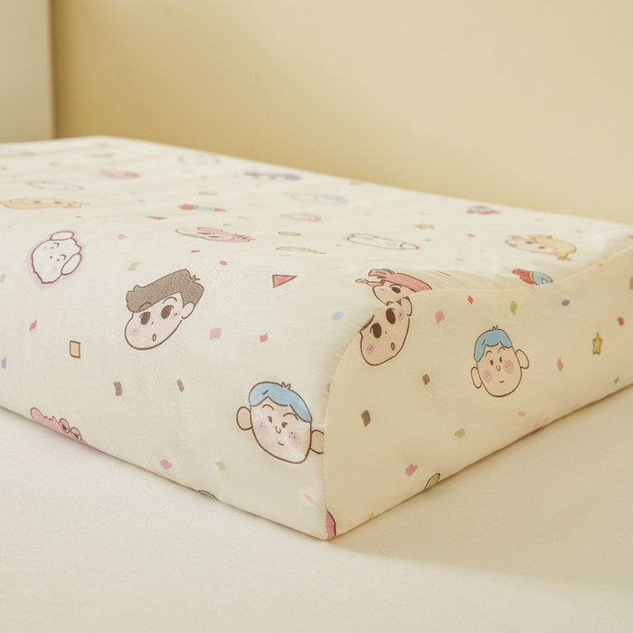 91家纺网 家纺一手货源 找家纺 翎盈家纺 2025款ins风小清新卡通多规格纯棉乳胶枕专用枕套全棉枕头套 糖果幼儿园