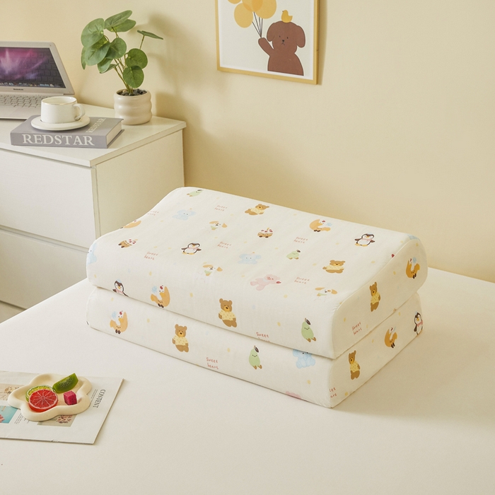 91家纺网 家纺一手货源 找家纺 翎盈家纺 2025款ins风小清新卡通多规格纯棉乳胶枕专用枕套全棉枕头套 甜蜜乐园