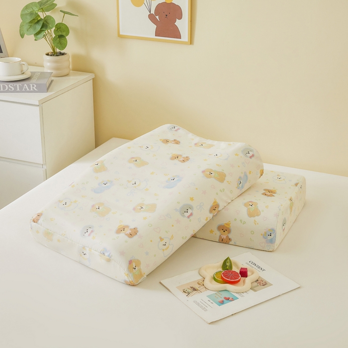 91家纺网 家纺一手货源 找家纺 翎盈家纺 2025款ins风小清新卡通多规格纯棉乳胶枕专用枕套全棉枕头套 童趣绘彩