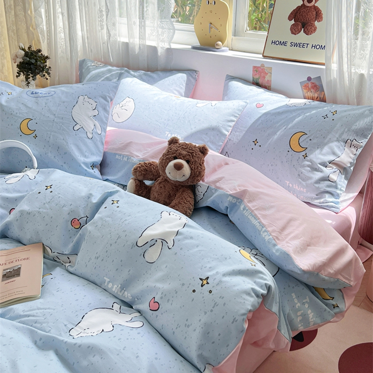 91家纺网 家纺一手货源 找家纺 红馆 2025年全棉12868印花系列四件套 顽皮猫