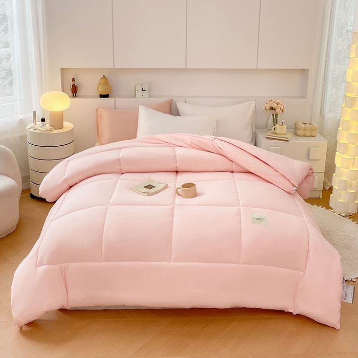 VIP被业 2025新款磨毛二合一扣子款四季子母被学生冬被被子被芯 粉色