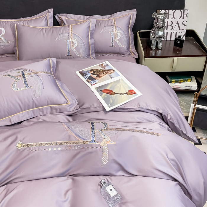 91家纺网 家纺一手货源 找家纺 艾迪尚家纺 2025新款120支刺绣长绒棉四六件套（新拍）-四六件套 时尚紫