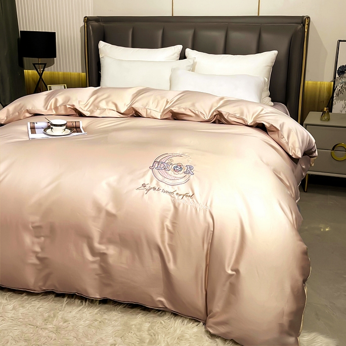 91家纺网 家纺一手货源 找家纺 艾迪尚家纺 2025新款120支刺绣长绒棉四六件套（新拍）-四六件套 山茶花-香槟金