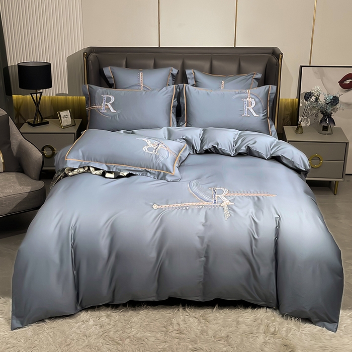 91家纺网 家纺一手货源 找家纺 艾迪尚家纺 2025新款120支刺绣长绒棉四六件套（新拍）-四六件套 时尚-灰