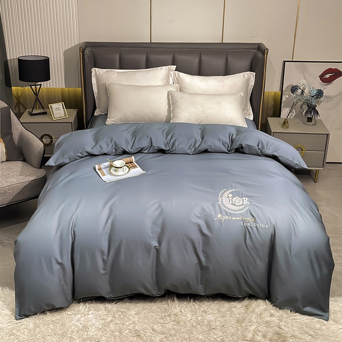 91家纺网 家纺一手货源 找家纺 艾迪尚家纺 2025新款120支刺绣长绒棉四六件套（新拍）-四六件套 山茶花-绅士灰