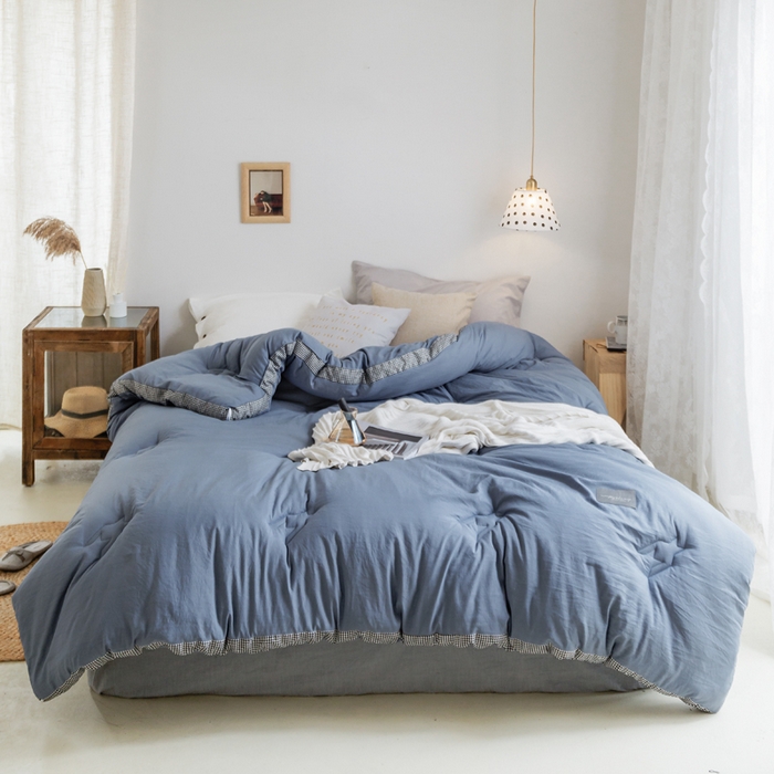 （总）VIP被业 2025新款新疆棉花千鸟格立体秋冬被全棉水洗棉被子被芯