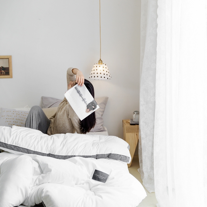 91家纺网 家纺一手货源 找家纺 VIP被业 2025新款新疆棉花千鸟格立体秋冬被全棉水洗棉被子被芯 珍珠白