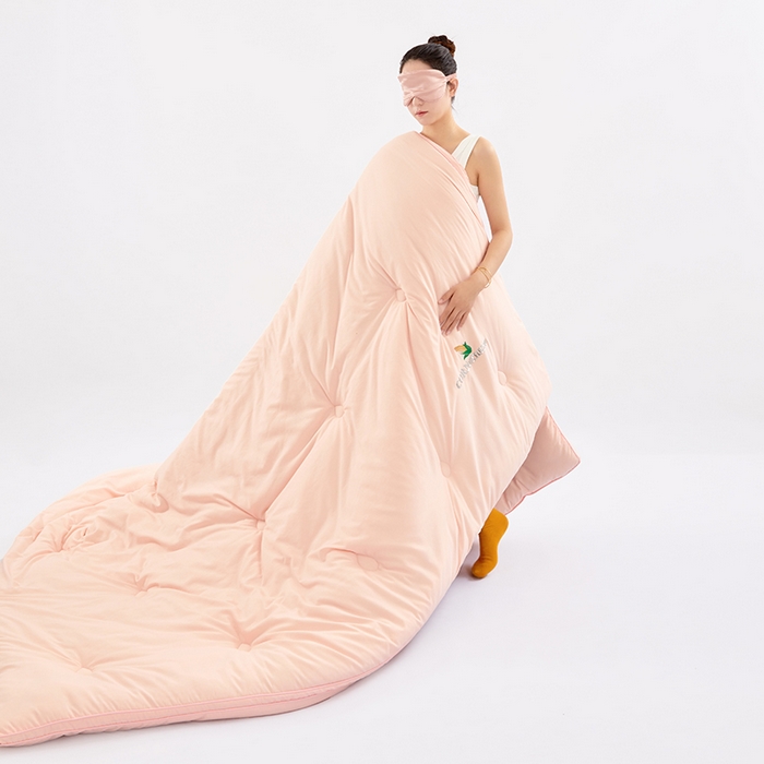 91家纺网 家纺一手货源 找家纺 VIP被业 2025新款立体玉米纤维冬被大豆冬被被子被芯 粉色