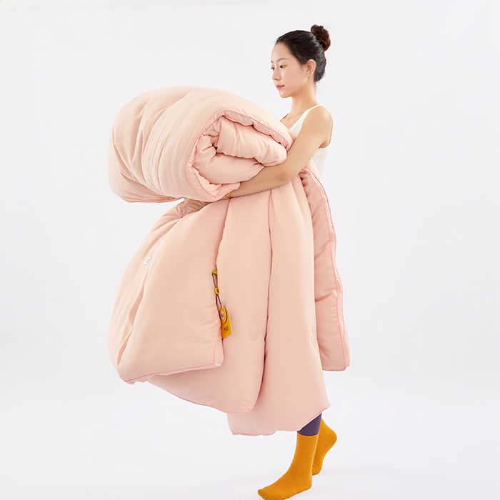 91家纺网 家纺一手货源 找家纺 VIP被业 2025新款立体玉米纤维冬被大豆冬被被子被芯 粉色