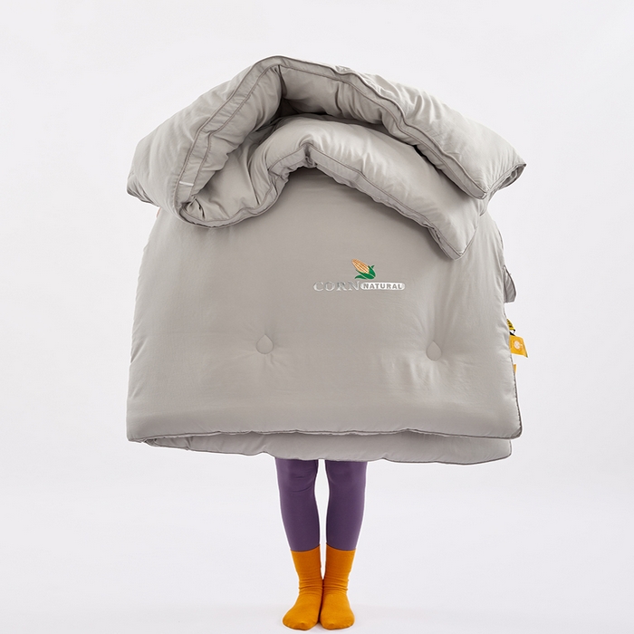 91家纺网 家纺一手货源 找家纺 VIP被业 2025新款立体玉米纤维冬被大豆冬被被子被芯 灰色