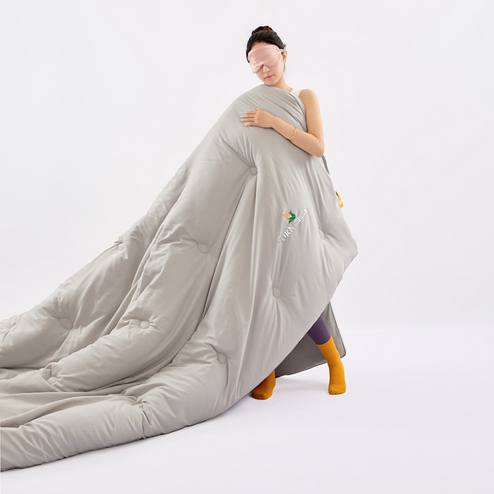 91家纺网 家纺一手货源 找家纺 VIP被业 2025新款立体玉米纤维冬被大豆冬被被子被芯 灰色