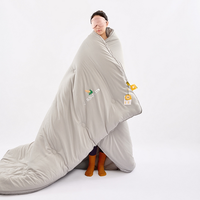 91家纺网 家纺一手货源 找家纺 VIP被业 2025新款立体玉米纤维冬被大豆冬被被子被芯 灰色