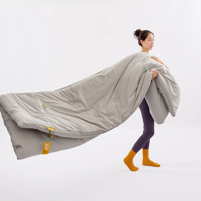 91家纺网 家纺一手货源 找家纺 VIP被业 2025新款立体玉米纤维冬被大豆冬被被子被芯 灰色