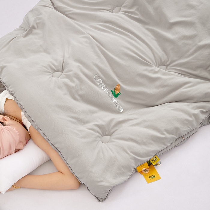 91家纺网 家纺一手货源 找家纺 VIP被业 2025新款立体玉米纤维冬被大豆冬被被子被芯 灰色