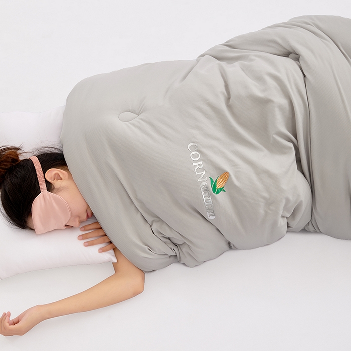 91家纺网 家纺一手货源 找家纺 VIP被业 2025新款立体玉米纤维冬被大豆冬被被子被芯 灰色