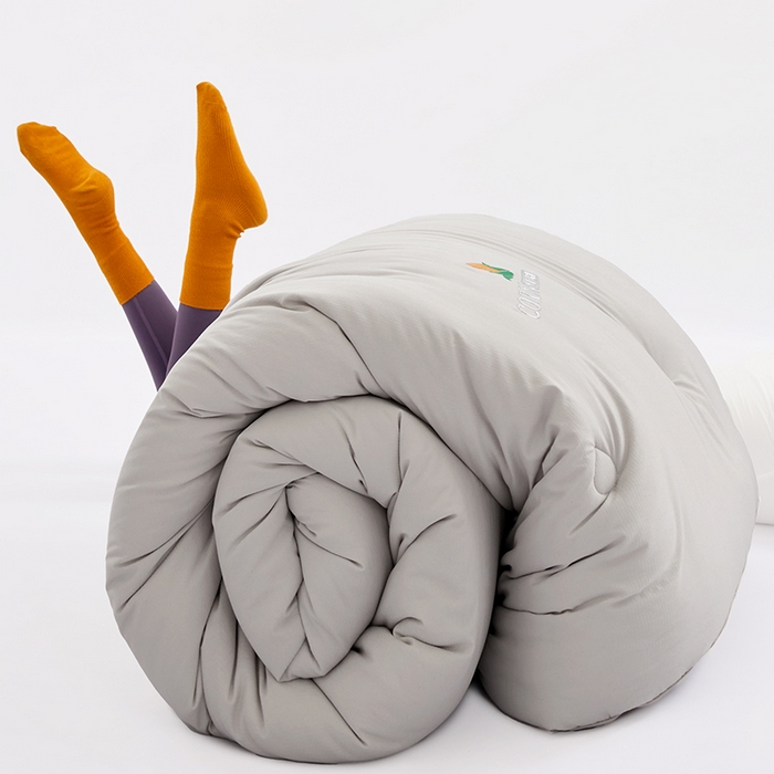 91家纺网 家纺一手货源 找家纺 VIP被业 2025新款立体玉米纤维冬被大豆冬被被子被芯 灰色