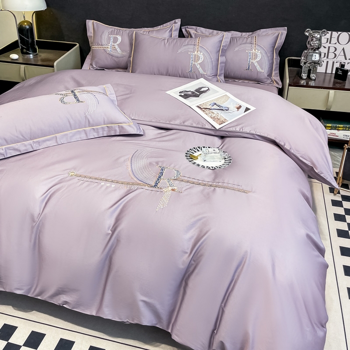 91家纺网 家纺一手货源 找家纺 艾迪尚家纺 2025新款120支刺绣长绒棉四六件套（新拍）-单被套 时尚紫