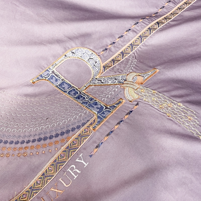 91家纺网 家纺一手货源 找家纺 艾迪尚家纺 2025新款120支刺绣长绒棉四六件套（新拍）-单被套 时尚紫