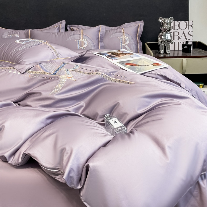 91家纺网 家纺一手货源 找家纺 艾迪尚家纺 2025新款120支刺绣长绒棉四六件套（新拍）-单被套 时尚紫