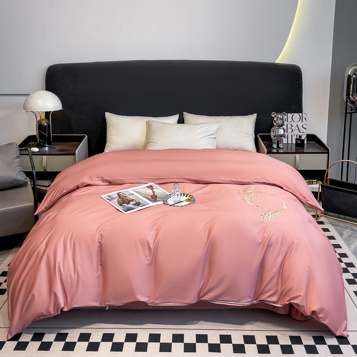 91家纺网 家纺一手货源 找家纺 艾迪尚家纺 2025新款120支刺绣长绒棉四六件套（新拍）-单被套 孔雀-胭脂红