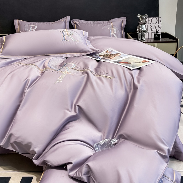 91家纺网 家纺一手货源 找家纺 艾迪尚家纺 2025新款120支刺绣长绒棉四六件套（新拍）-单被套 时尚紫