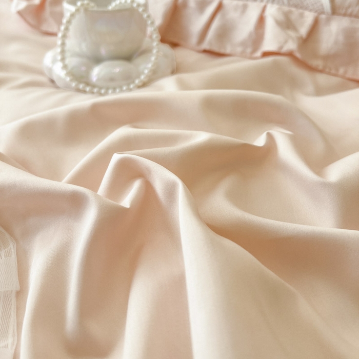 91家纺网 家纺一手货源 找家纺 恋尚 2025新款60S贡缎长绒棉全棉纯棉拉链可拆卸床笠款床裙四件套-曼莉系列 曼莉-梦幻粉