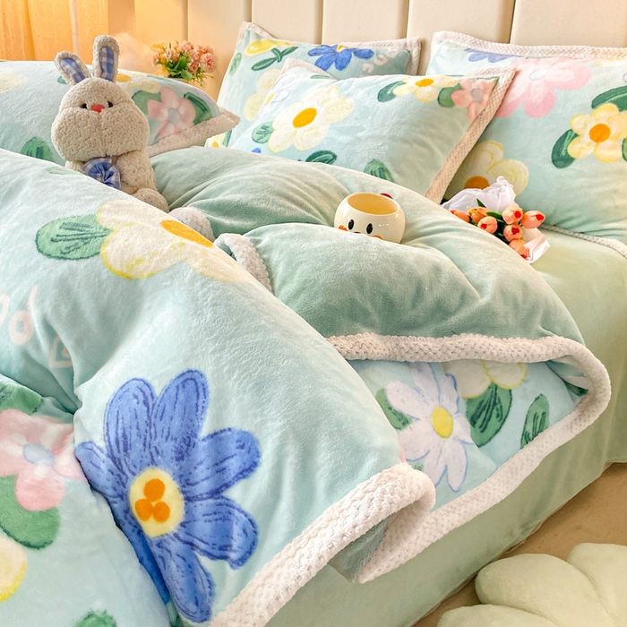 91家纺网 家纺一手货源 找家纺 （总）阿亮家纺 2025新款高克重大包边菠萝格牛奶绒活性印染四件套