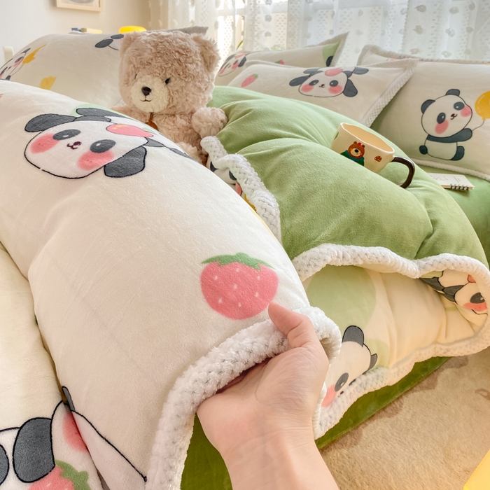 91家纺网 家纺一手货源 找家纺 （总）阿亮家纺 2025新款高克重大包边菠萝格牛奶绒活性印染四件套