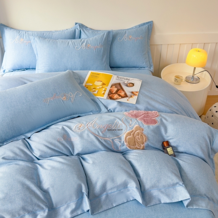 91家纺网 家纺一手货源 找家纺 （总）江南春家纺 [雅—轻绒]2025全棉高支高密立体刺绣生态磨毛加绒四件套